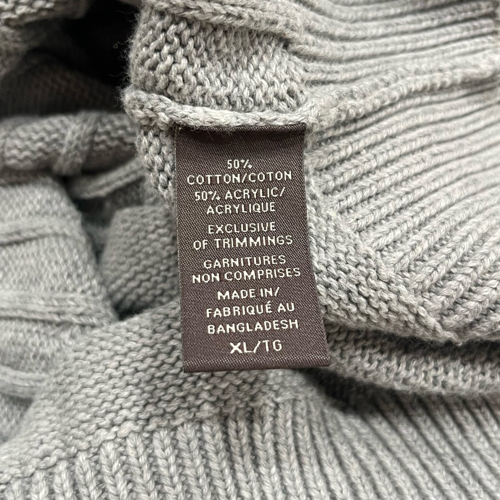 Denver Hayes Gray Cable Knit Sweater V-Neckline Preppy Academia Old Money XL - Picture 6 of 6